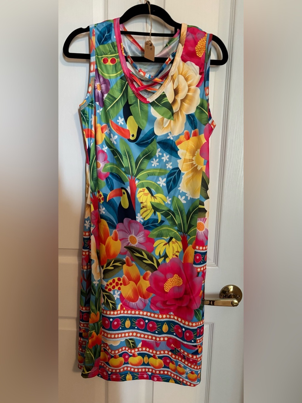 Tropical Floral Print Women's dress- Multicolor